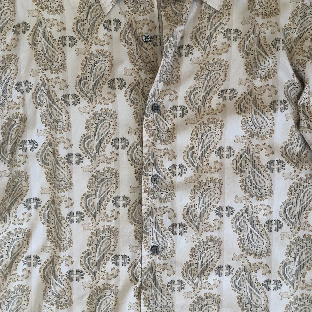 Banana Republic‎ Men's Button Front Paisley Business Casual Cotton Shirt Sz L